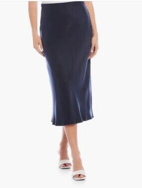 NWT FIFTEEN TWENTY Bias Cut Midi Skirt In Navy ,size XS Made In USA